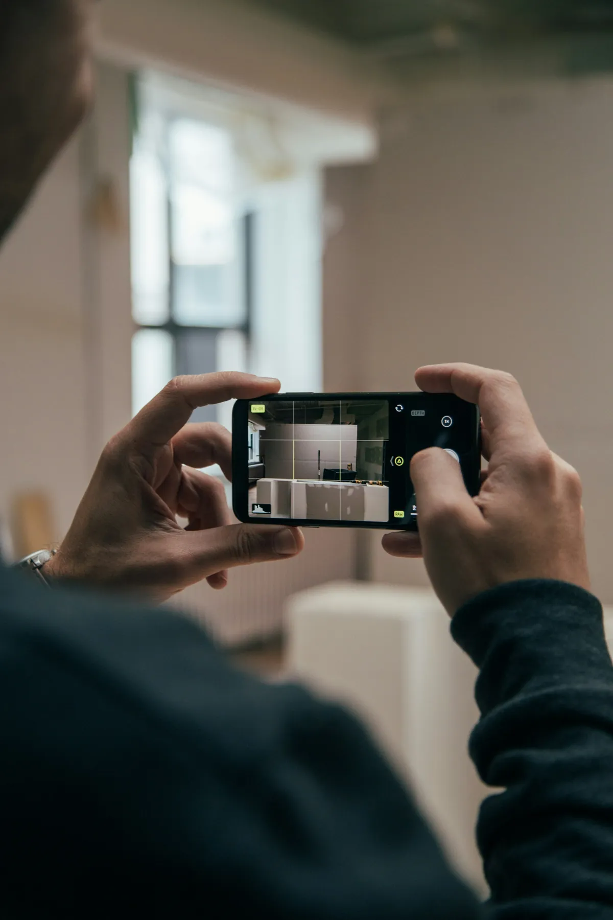 Filming med mobil innendørs